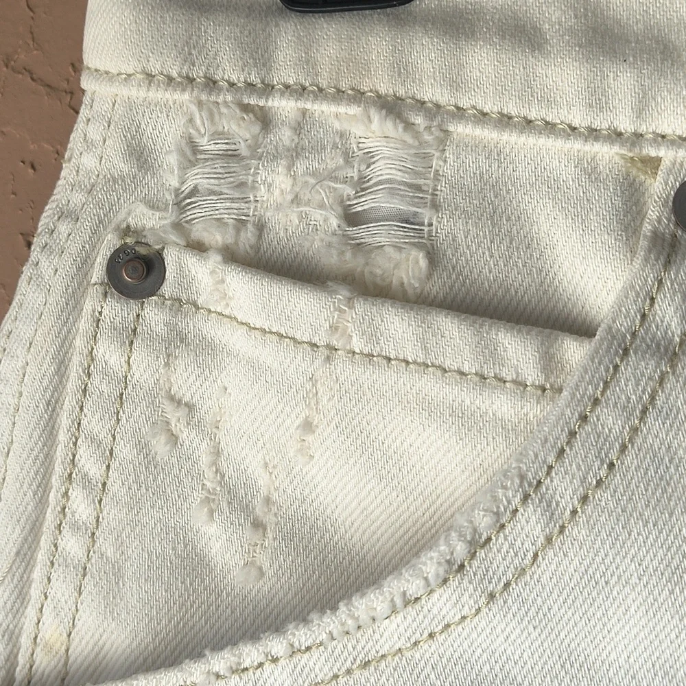 NWT We the Free by Free People Bailey Denim Skirt Size 29 Deco White